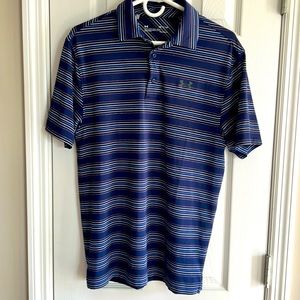 Striped Under Armour Golf Polo